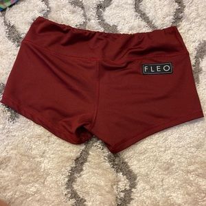 Maroon Fleo Shorts